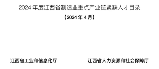 《2024年度江西省制造業(yè)重點(diǎn)產(chǎn)業(yè)鏈緊缺人才目錄》發(fā)布